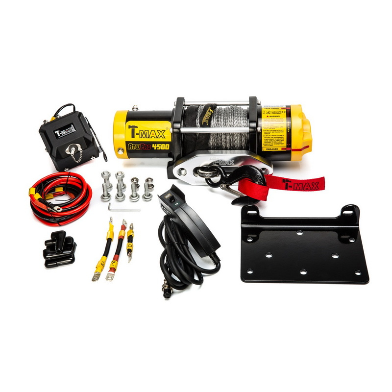 Лебедка T-max ATW PRO 4500 с синтетическим тросом — 1