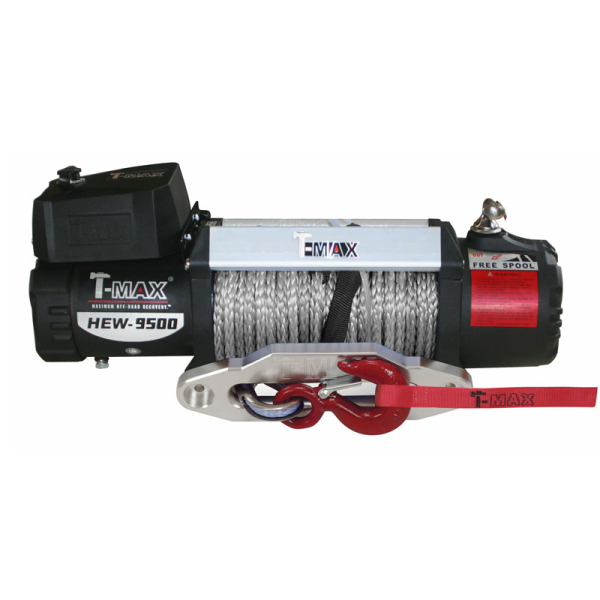 Лебедка T-max HEW-9500 X Power с синтетическим тросом