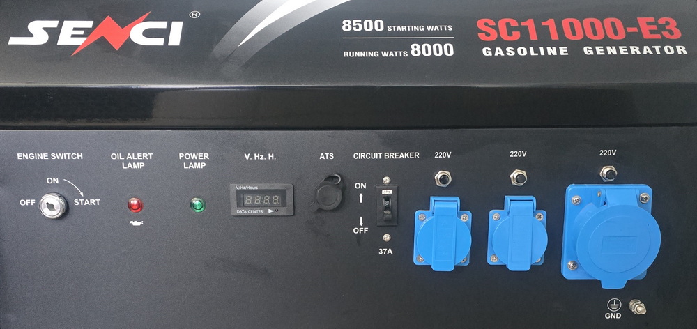 Обзор инверторного генератора ⚡ Senci SC11000-E3 панель управления