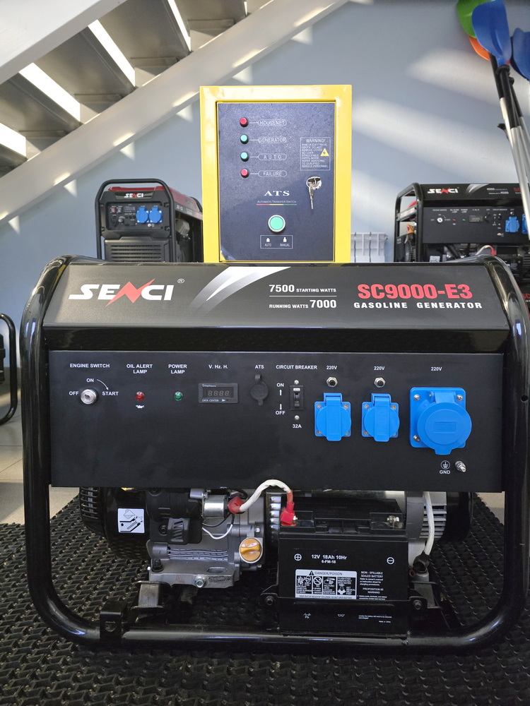 Купить генератор бензиновый Senci SC9000-E3 и блок ATS в Беларуси 